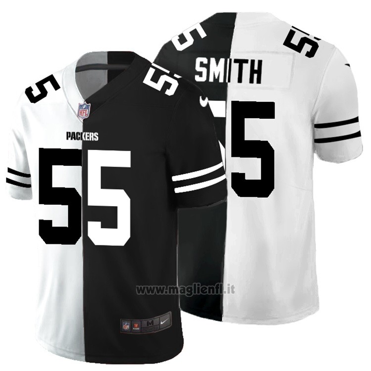 Maglia NFL Limited Green Bay Packers Smith White Black Split